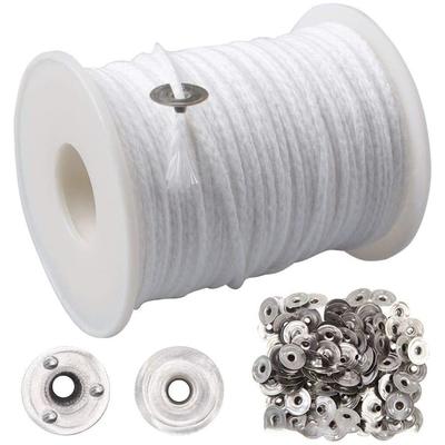 Candle Wick Wire White 61m 12.5mm Diameter 2.6mm Base Cotton Aluminum Alloy Candle Wick Roll for