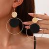 Kreatywne przesadzone kolczyki na sztyfcie w kształcie dysku biżuteria geometryczne metalowe cekiny wszechstronne duże kolczyki koła