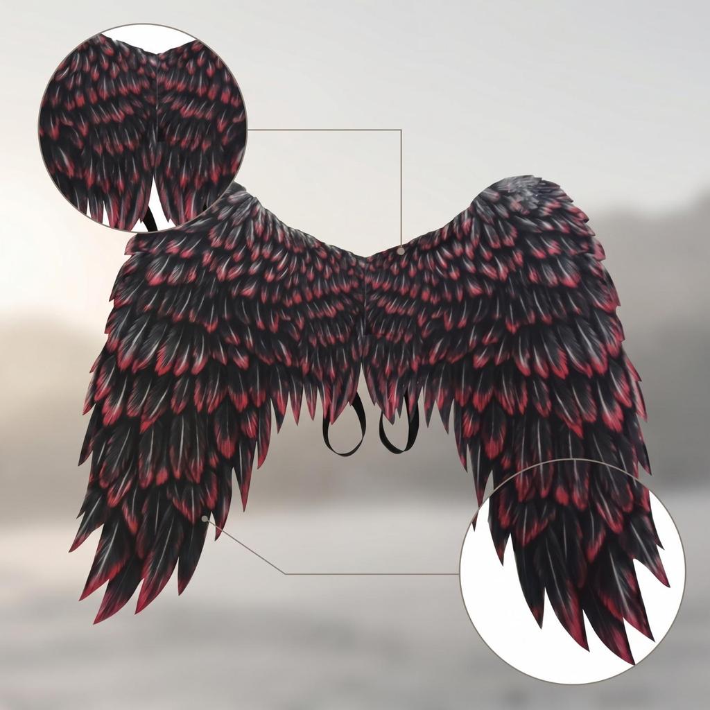 Angel Wing with Elastic Straps Foldable Lightweight Accessory for Cosplayers, Halloween,