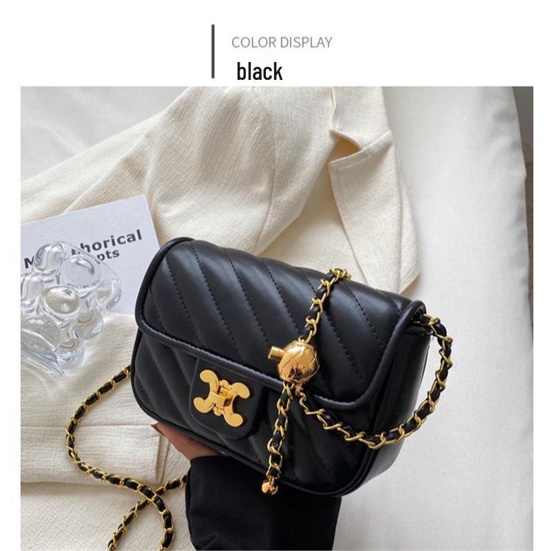 

High-End Gold Chain Crossbody Bag - Summer 2025 Edition Bag + Strap чорний