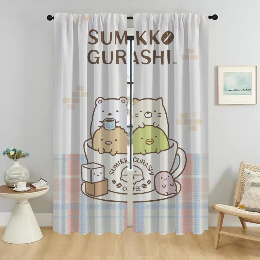 Sumikko Gurashi Blackout Curtain for Room 2 Panel Tulle for Bedroom Curtains Child Room Home Interior Curtains Shades Partition