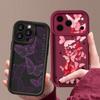 Shockproof Phone Case For iPhone 17 Pro Max Case iPhone 16 15 14 13 Pro Max 11 17e 16e Pink Butterfly Soft Silicone Bumper Cover