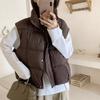 Fashion Winter Women Vests Stand Collar Thick Warm Sleeveless Parka Woman Loose Short Outerwear