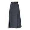 Wool Blend High-Waist Midi Skirt - Women's 2025 A-line Bodycon for Autumn/Winter
