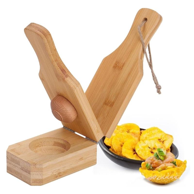 Green Plantain Wood Tostonera Wood Tostonera Plantain Press Tool Fried Plantains Maker 2in1 Banana Smasher and Maker
