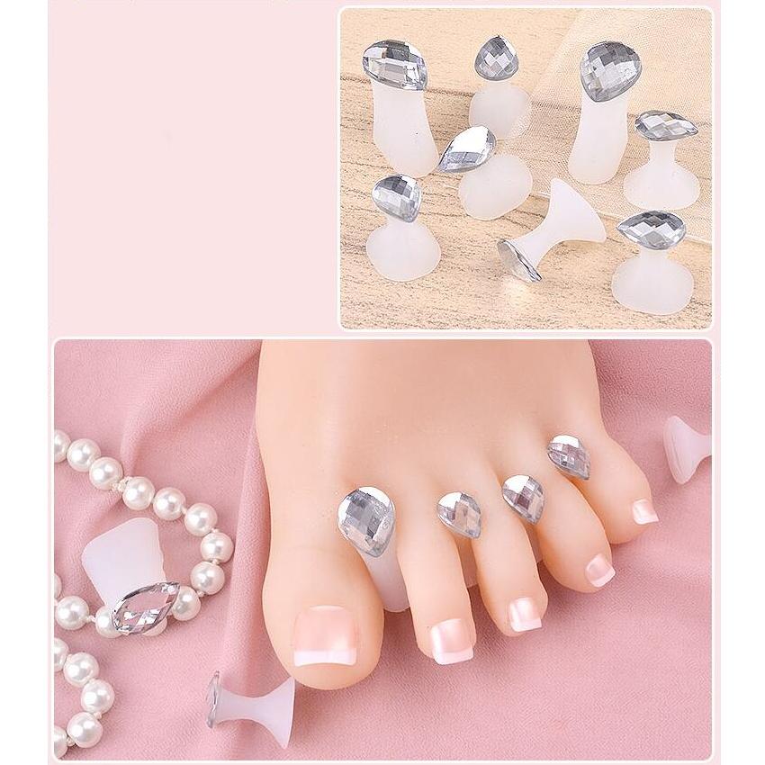 

8 шт./упак. мягкий силиконовый разделитель пальцев ног инструмент для дизайна ногтей Дейзи Стразы в форме сердца