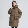 Cotton clothes women's over the knee length 2025 winter new Korean version of thickened jacket with large pockets padded jacket women's padded jacket