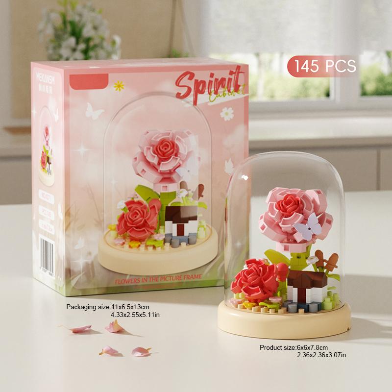 Building Blocks Assembling Toys Eternal Flowers Roses Sunflowers Ornaments for Girls Gifts for Desktop Ornaments