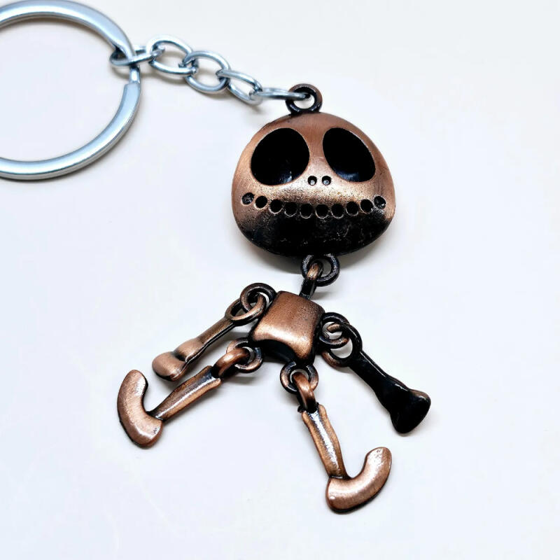 Bronze Skull Doll Bag Keychain Friendship Couple Key Holder