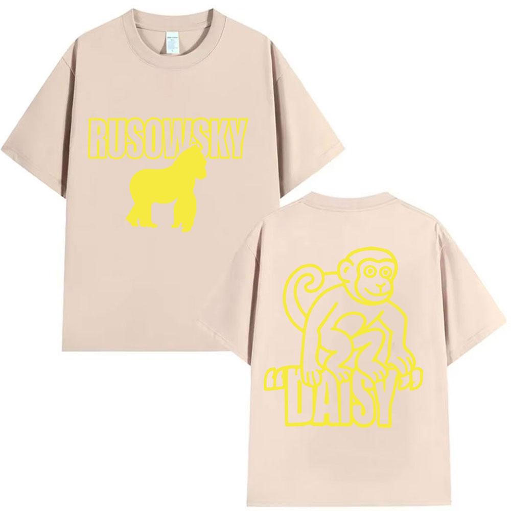 Rapper Rusowsky Daisy Tour 2025 Print T Shirt Mens High Quality Vintage Fashion Tshirts Y2k Unisex Harajuku Clothing Tshirt