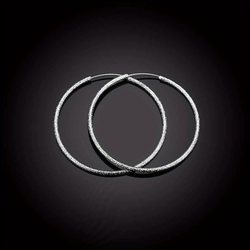 Xiaomi Charming 925 Sterling Silver 50/60mm Smooth Round Large Earrings for Women, Party Gifts, Wedding Jewelry Accessories