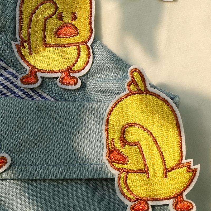 Stickerei cartoon tier ente bügeln patch aufkleber kleidung zubehör zubehör hand konto stickerei tuch aufkleber