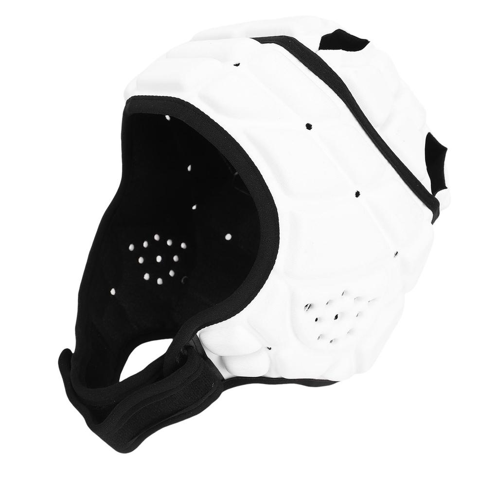 Rugby Padded Headgear for Youth EVA Sponge Adjustable Soft Shell Flag Football Helmet Headguard for Soccer Sports White