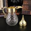 Caraffa d'acqua in vetro retro mediorientale con motivo elegante, dispenser d'acqua per casa, cucina e tavolo da pranzo