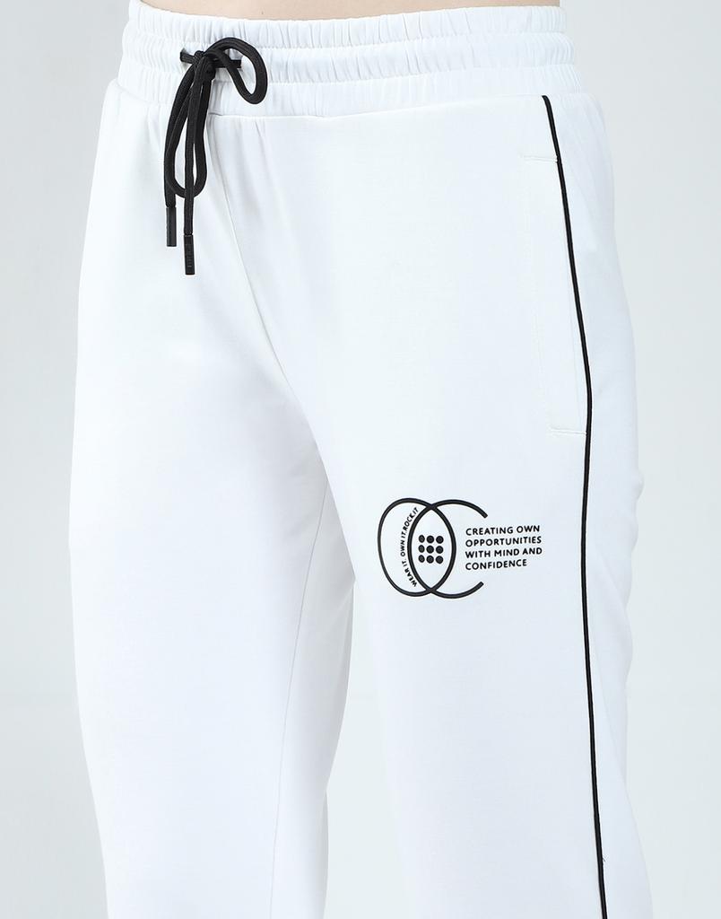 ROCK.IT From House of Monte Carlo Women's Solid Regular Fit Lower Track Pants White