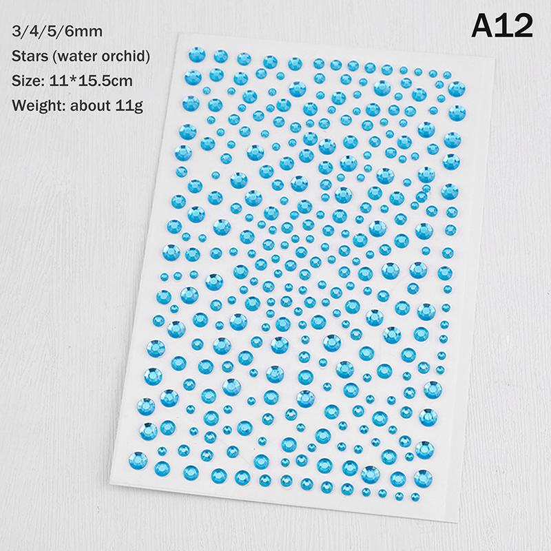 1 Sheet 3D Face Eye Party Makeup Tattoo Sticker Diamond  Sticker Self-Adhesive Mixed  Face Decoration Sticker