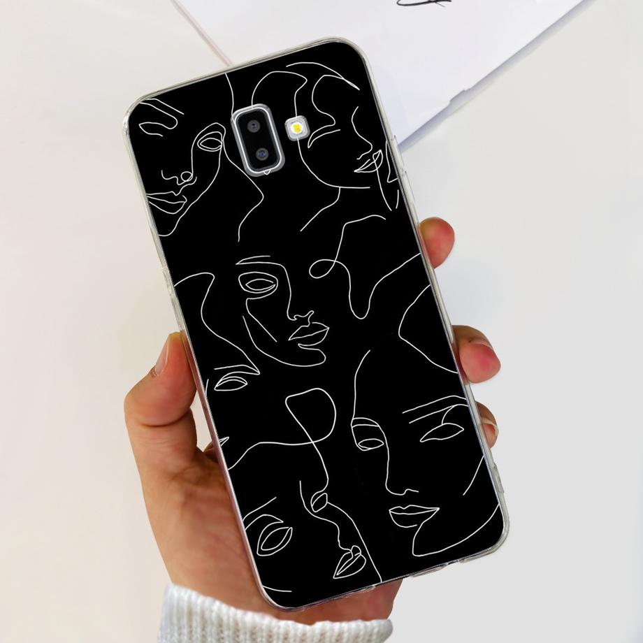 Silicone Phone Case For Samsung Galaxy J4 J6 Plus J8 2018 Oil Flower Fashion Soft Back Cover On Samsung J6 2018 J6+ J610F Case