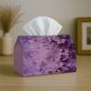 1pc Party Tissue Box, Abstract Minimalist Nature, Multifunctional Tissue Holder, Purple Violet Texture Dried Leaf, Outdoor Party Supplies, Everyday De