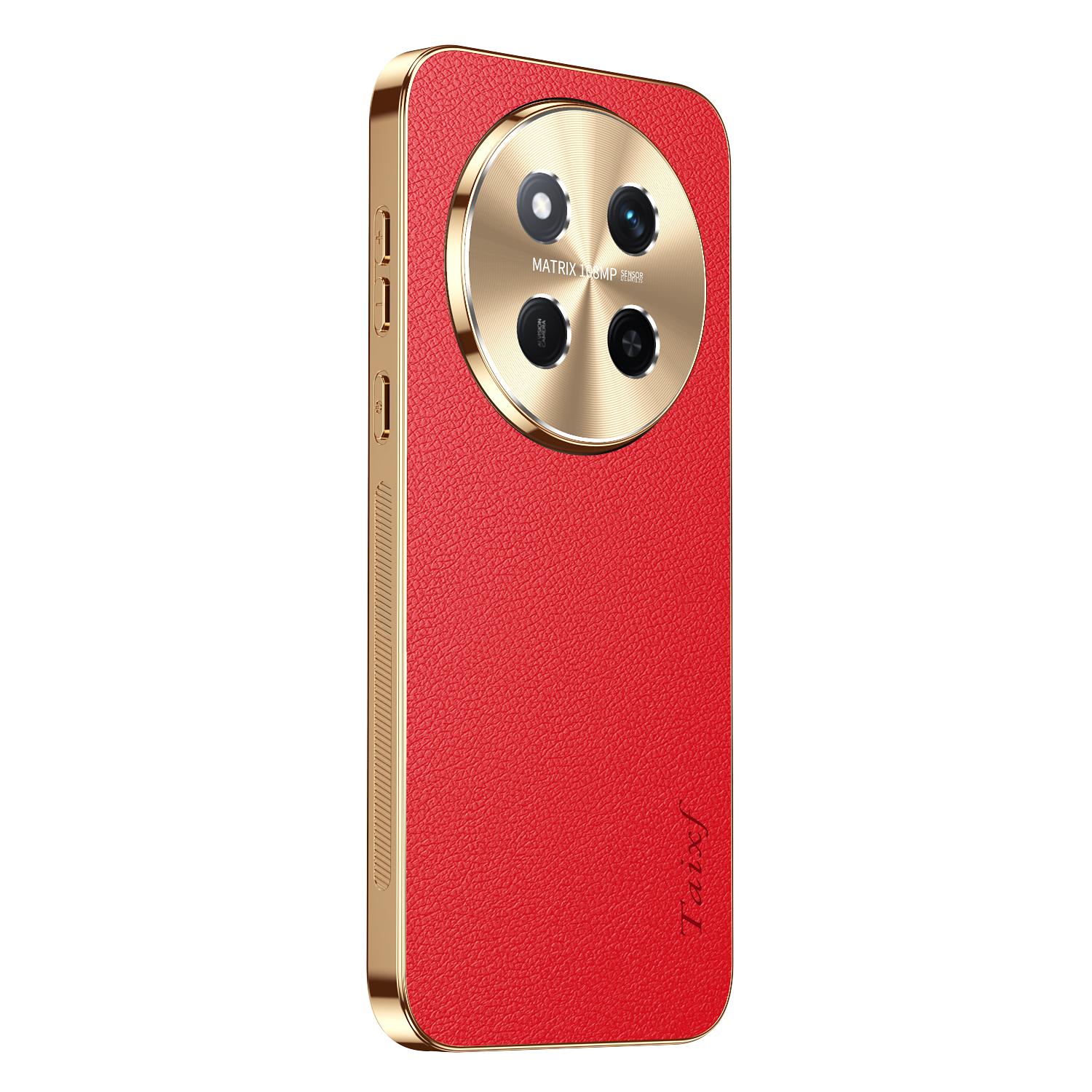 

Текстура Кожа с узором личи Металлизированная накладка для Huawei Honor GT X9C X9c Smart Sfot Противоударная Защита Объектива Бампер Honor X9c красный