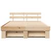 Brown Bed Frame with Headboard 160 x 200 cm Solid Pine Wood