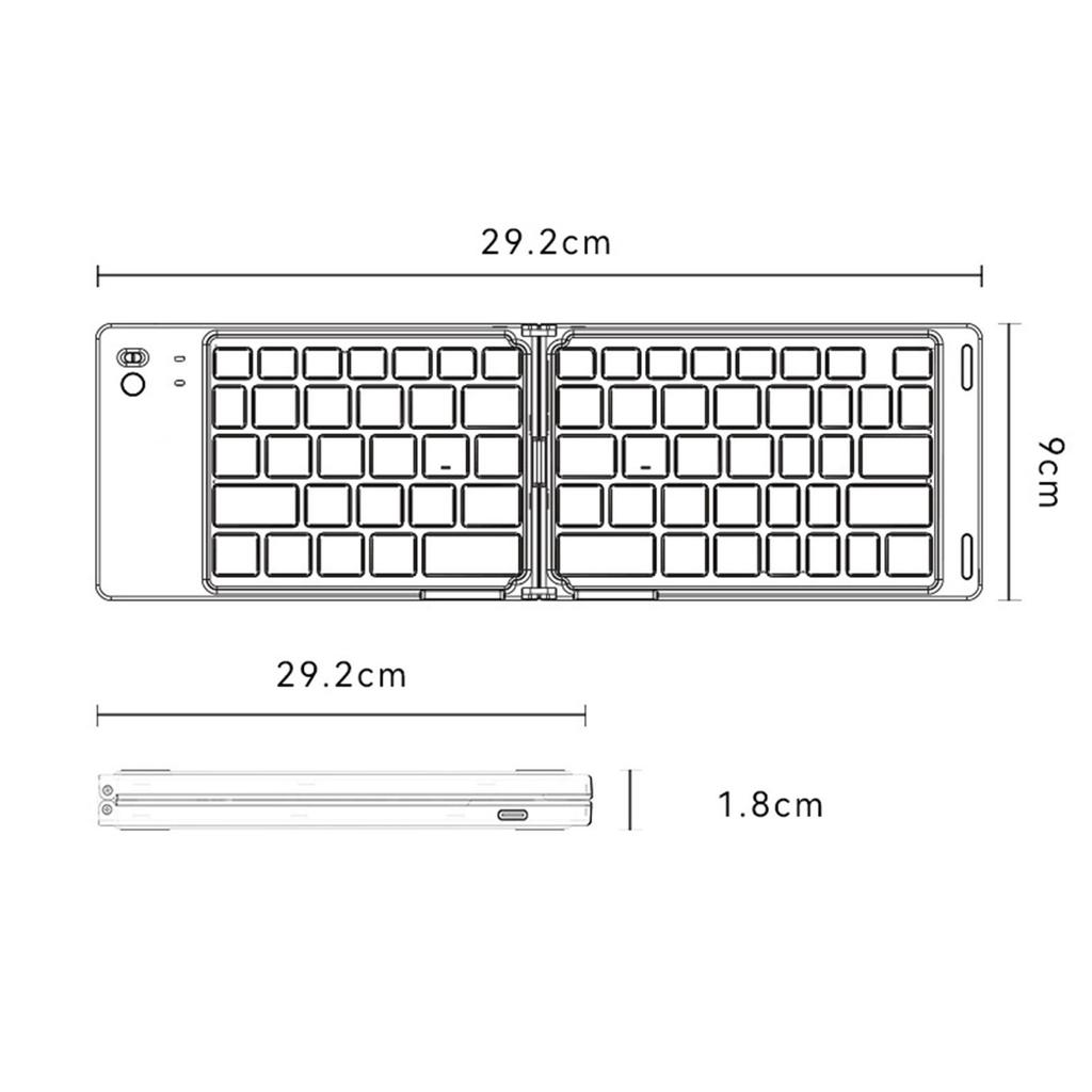 Folding Bluetooth Keyboard for iPad, Mobile Phone, Computer, Magnetic Silent Wireless