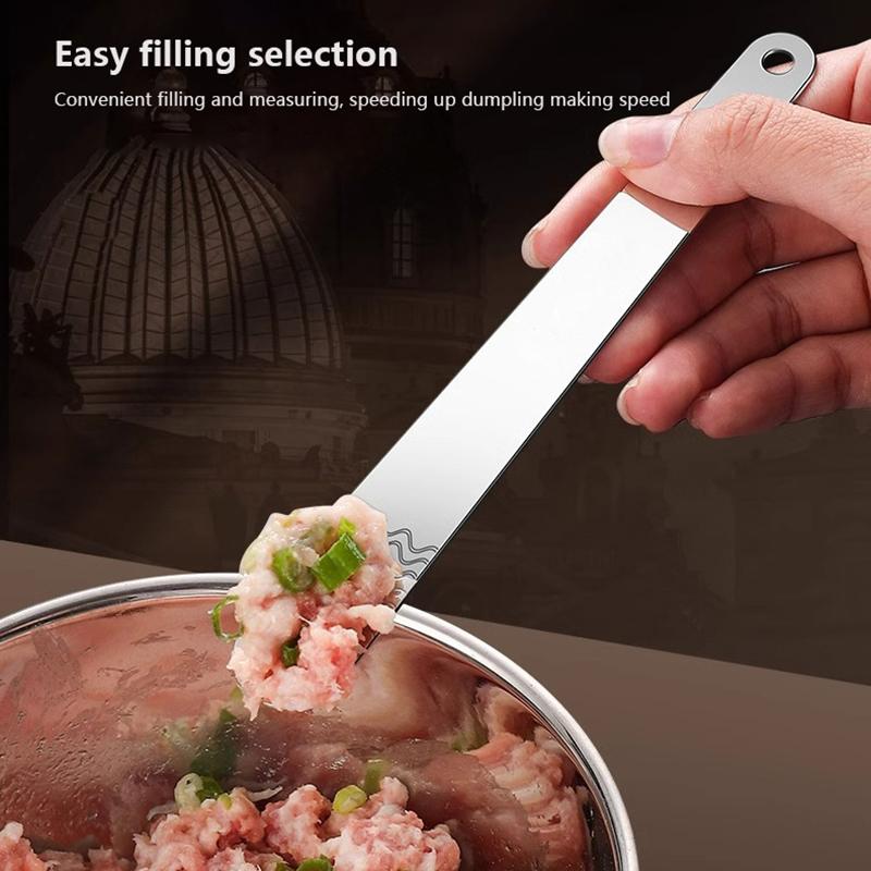 2Pcs Dumpling Spoon 316 Stainless Steel Flat Stuffing Shovel Picking Spatula Stick Dumplings Filling Spoon Kitchen Gadgets