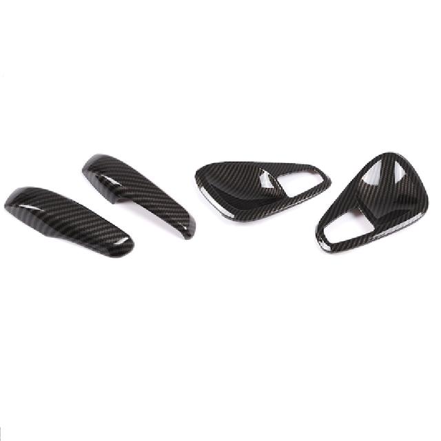 Car Door Armrest Handle Cover Carbon Fiber For Mercedes Smart Fortwo 451 2009-2014 Trim Door Bowl Frame Stickers Interior