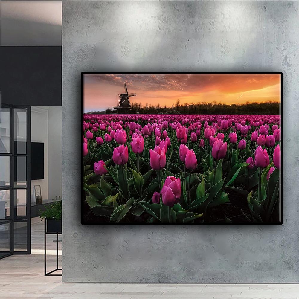 5D Diy Diamond Paint Květiny Tulipány Cross Stitch Plná diamantová výšivka Mosaic