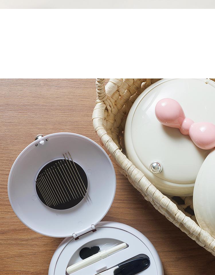 Magnetic Needle and Thread Box: Household Sewing Kit with Press-to-Open Design