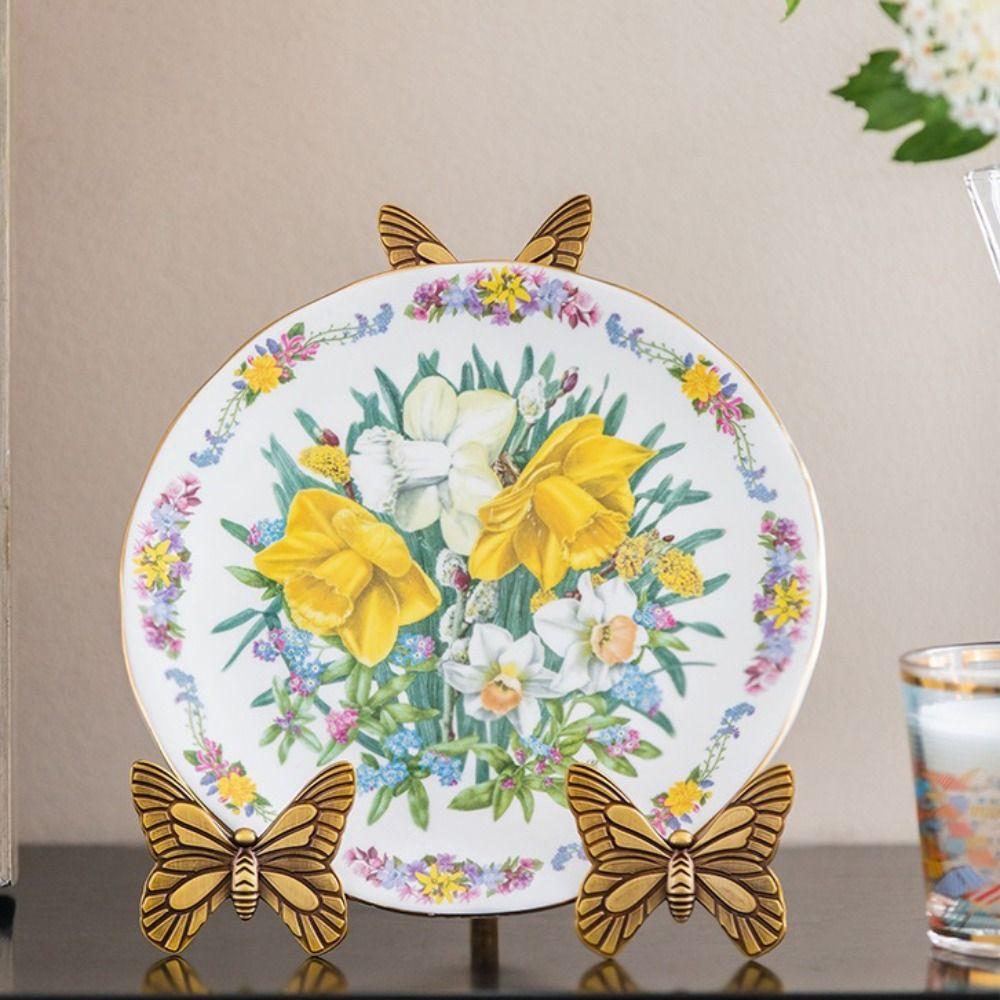 Vintage Design Gold Decorative Easel Butterfly-shaped Display Rack  Living Room Decor