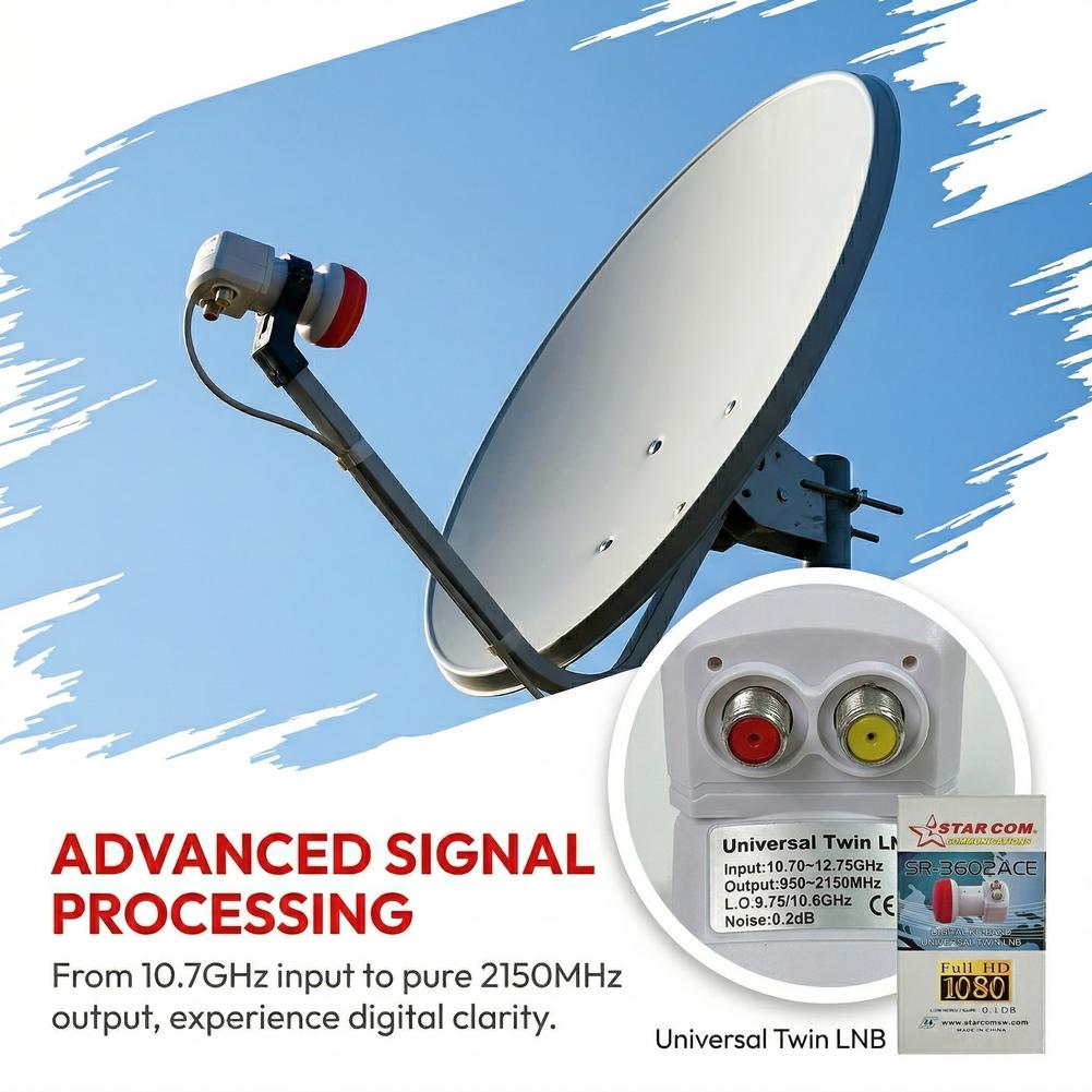 Full HD Satellite TV Receiver Dual Output LNB KU-BAND Single LNB 9.75/10.60GHz Satellite Dish LNB