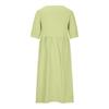 GMXIA Women's Solid Colour Loose Waist Midi Dress Cotton O-Neck Slim Dresses