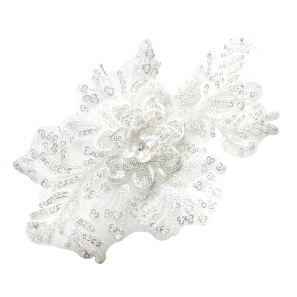 Colored Applique Lace Flower Stickers Bead Accessories Flower Cloth Pieces Wedding Dress Decorations Lace Applique