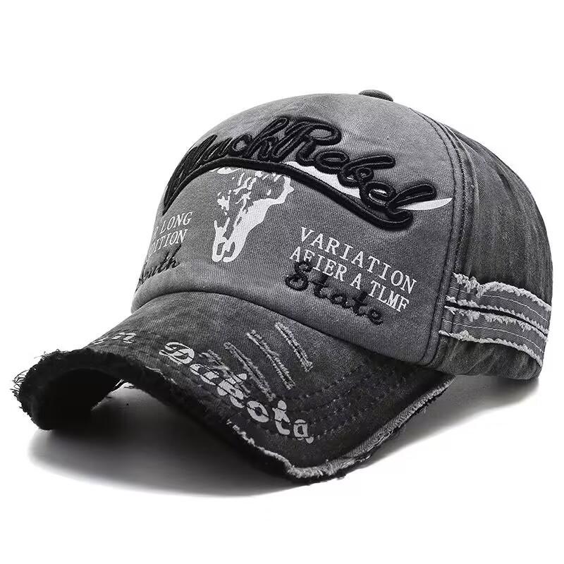 Hat Men's Women's Retro Baseball Cap Washed Denim Old Cap Spring and Autumn Casual Visor Trendy Man