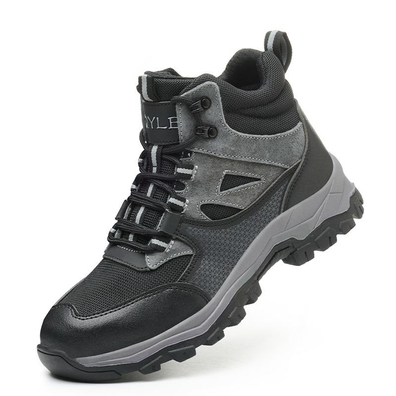 

steel toe work shoes high top boots for men anti puncture construction site safety shoes lightweight protective work sneakers 36
