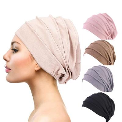 Elastic Winter Warm Hair Loss Headscarf Beanies Women Turban Hat Chemo Hat Muslim Hijabs Head Wrap