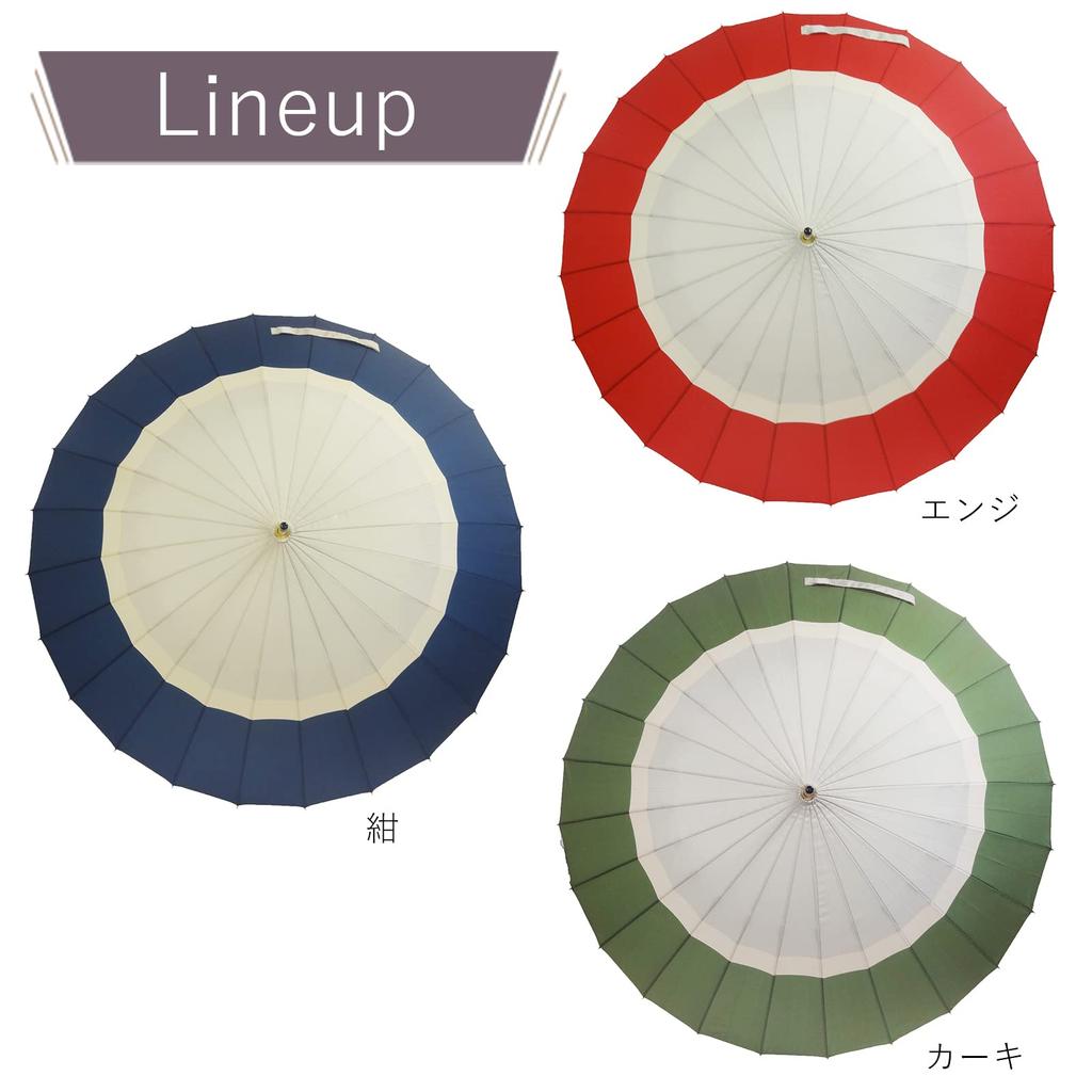 Santos 24K 55cm Fiberglass Long Manual Umbrella, "Amatsuki" (Rain Moon) Design, Burgundy, 55cm, Women's Umbrella, Opening, JK-138