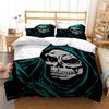 Skull Personalized Digital Printing Polyester Bedding Set For Boys And Girls Three Piece Comfortable Soft Couple Gift