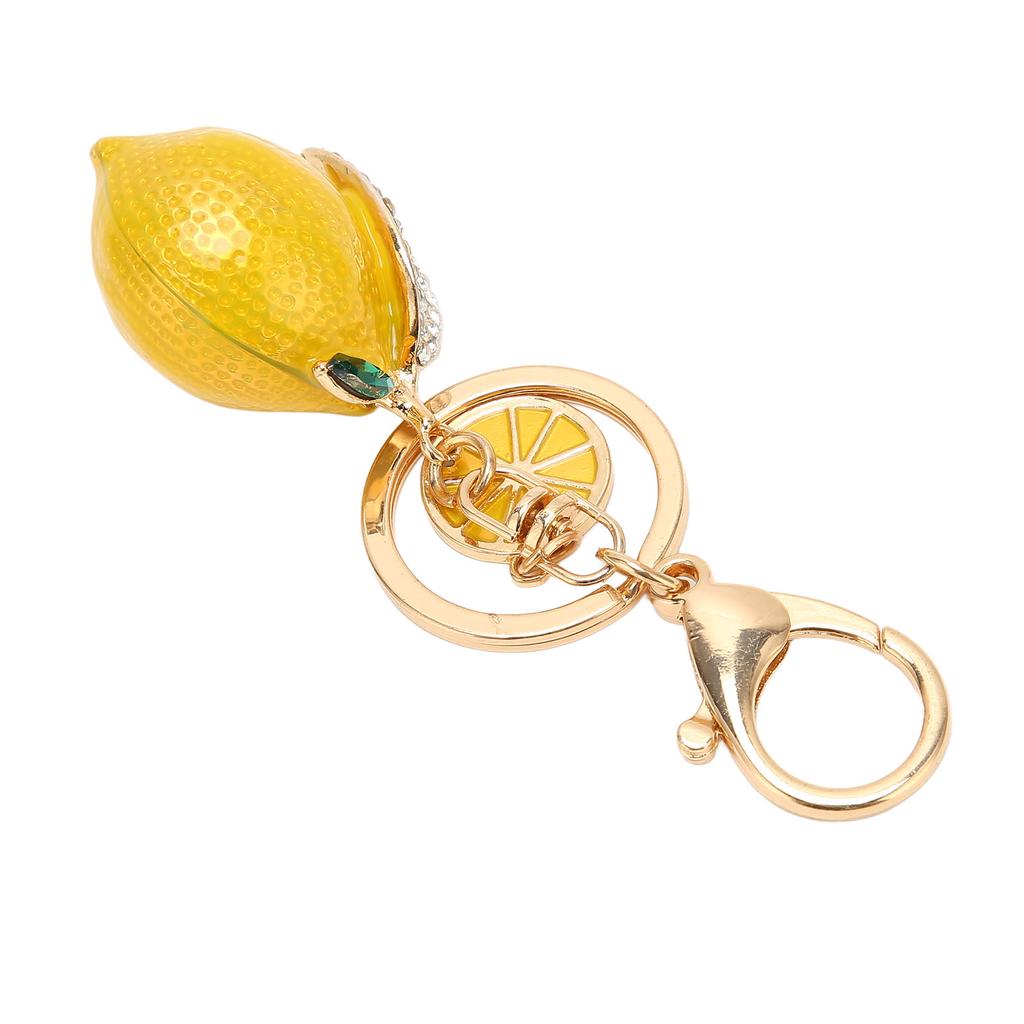 Malý klíčenka citron Silný kov Malý citron s kamínkem Nádherné barvy Citronová klíčenka na klíče Tašku Peněženku