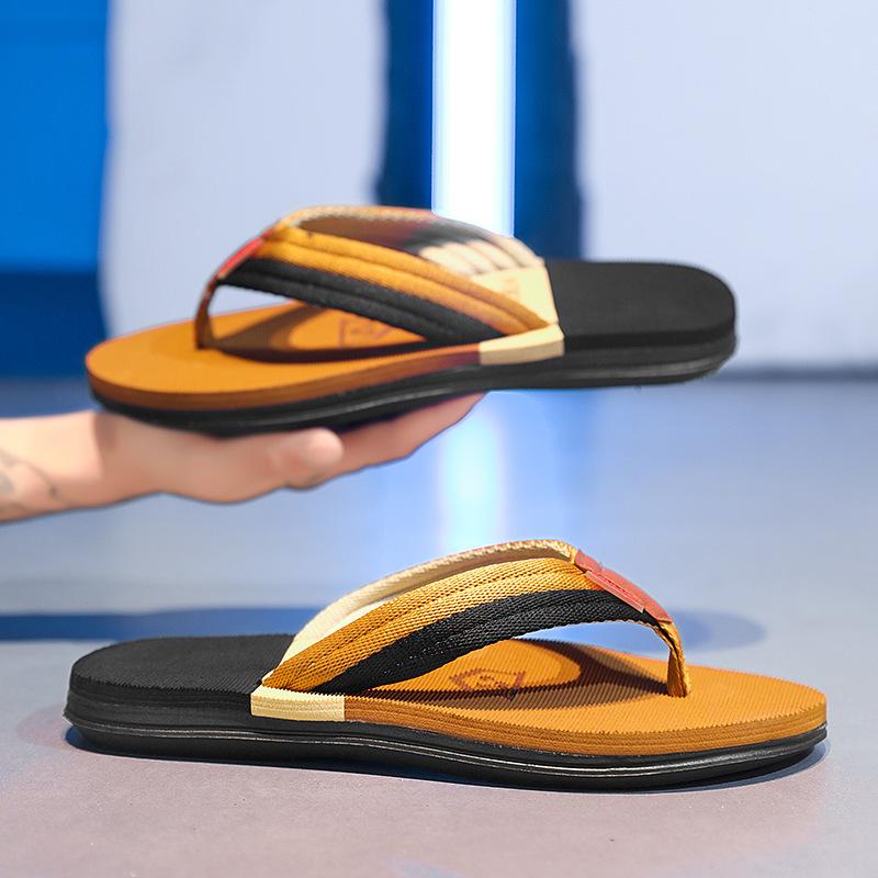 

Flip-flops men s high-end casual Vietnamese slippers trendy outdoor beach home FLIP-flops 45 хаки