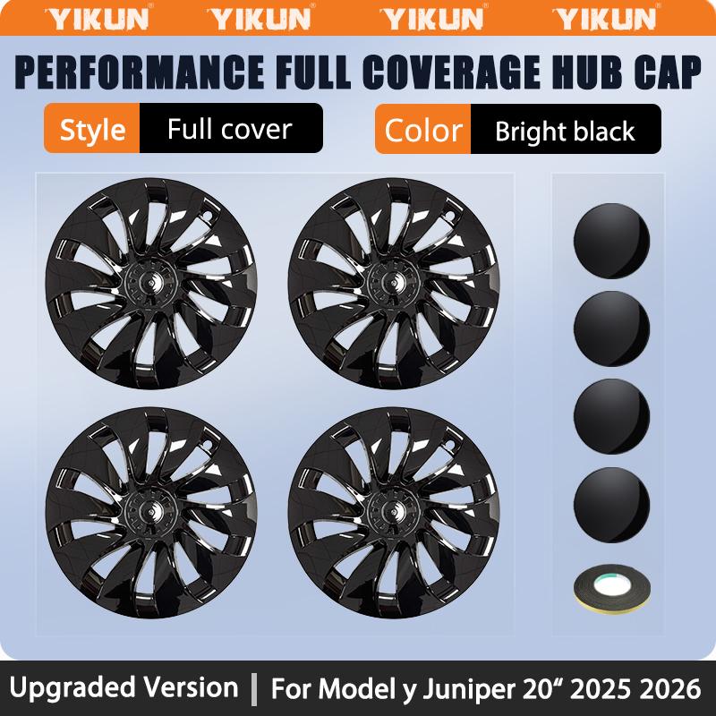 4PCS 20 Inch Hubcaps For Tesla Model Y Juniper Performance Replacement Wheel Cover AWD Full Rim Car Accessories Hub Caps 2025+