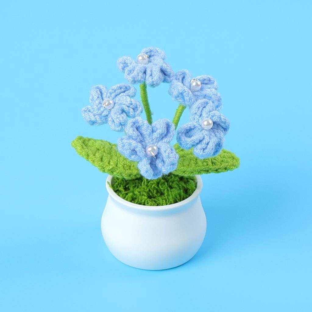 Hand-Knitted Wool Fake Flowers Set: Sunflower, Carnation, Tulip - Desktop Decor, Teacher/Student Gift, Everlasting Bouquet