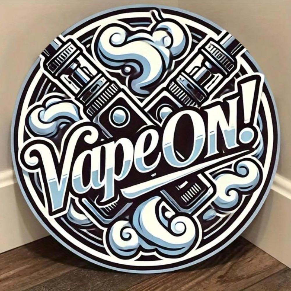 Metall Vape Schild Retro Rund Wandkunst 20x20cm Vintage Hausbar Dekor