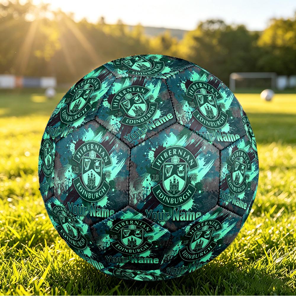 Personalized Size 5 Football Hibernian FC Pattern Outdoor Game Sports Ball Gift