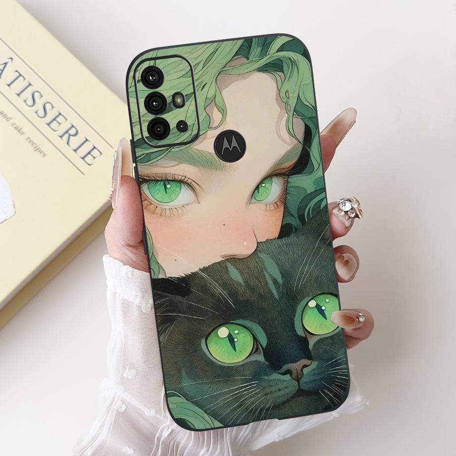 For Motorola Moto G10 G20 G30 G40 Fusion G50 G60 Phone Case Back Cover Soft Matte Silicone Slim Funda Lovely Panda Rabbit Flower