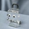 Mini Transparent Plastic Suitcase Storage Boxes with Retractable Wheels Jewelry Snack Organizer Jewelry Dollhouse Storage Box