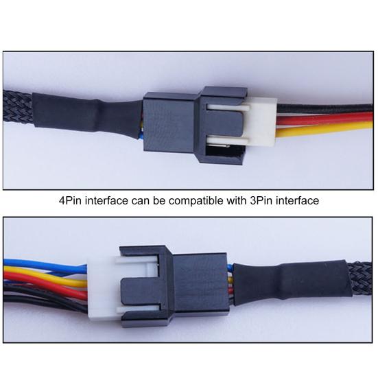 4Pin Computer Cooling Fan Adapter Cable 4-in-1 Computer CPU Fan Adapter Cable Computer Cooler Patch Cord Cooling Fan Accessories