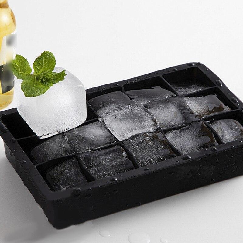 15 Square Ice Compartment Large Ice Cube Mold Silicone Easy Release Home Made Ice Diy Summer Drink Tools