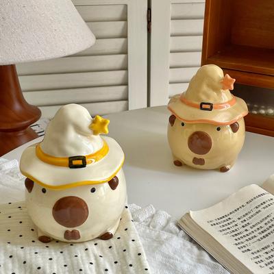 Mug Capibara Girls Cute Water Cup with Lid Ceramic Cup Birthday Gift High Looking Creative Cup