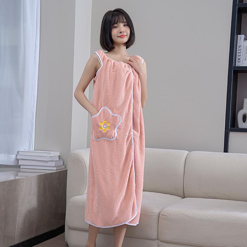 2023 Royal-Style Coral Fleece Bath Skirt: Absorbent, Non-Shedding, Soft, and Fashionable.